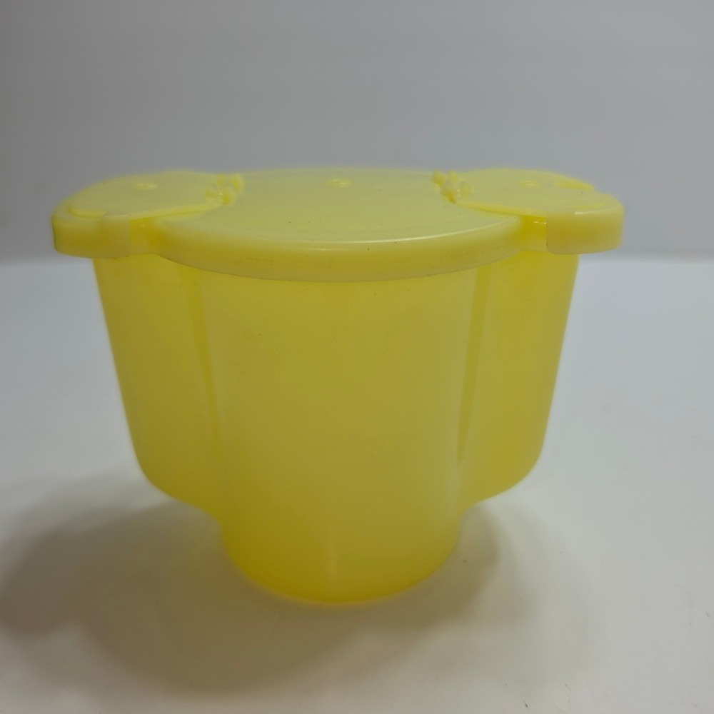 Vintage Tupperware Yellow Plastic Dual Flip Top Dispenser Container 807-1